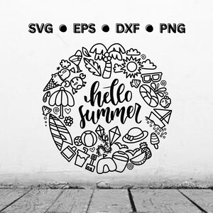 Hello Summer SVG | Hello Summer PNG | Summer Digital Vector Cut file for Cricut | Instant Download