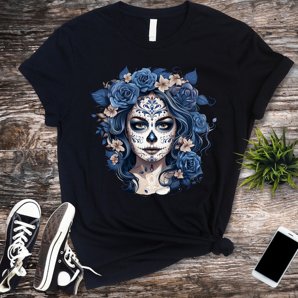 La Catrina Dia de los Muertos Shirt Day of the Dead Shirts Mexican  Hispanic Heritage T Shirt Latina Tee Shirts Regalo Para Mujer y Hija