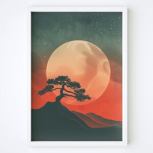 Joshua Tree Poster, Joshua Tree Wandkunst, Solar Kunstdruck, Vintage Kunst Poster, Joshua Tree Digitale Wandkunst, Nachthimmel Wandkunst, Wüstenkunst