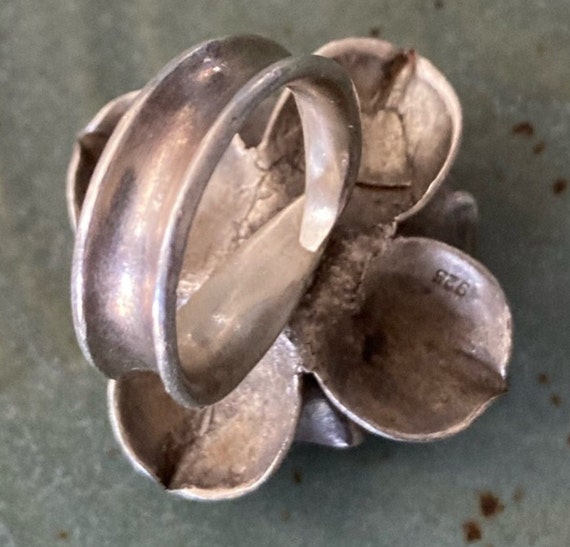 Artisan Hand-forged Rose Sterling Ring - image 4