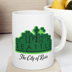 Seattle Skyline Ceramic Coffee Mug, Moving to Seattle Gift, Seattle Souvenir, Seattle Gifts, Work Coffee Mug, Skyline Gifts, Seattle Mug