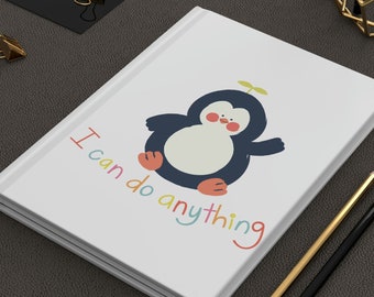 Animal Notebook, Hardcover Notebook, Penguin Gifts ,Goodnotes Notebook, Cute Notebook for Journaling, Brave Gift,Cute Lined Notebook, Diary