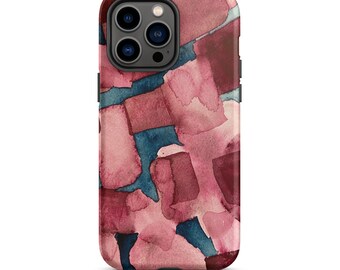 Unique Watercolor Red and Blue Square Tough Case for iPhone®