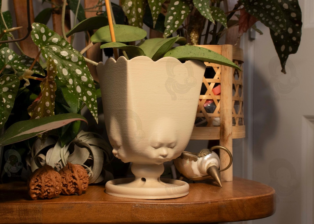 Crying Baby Planter Set: Original Designed Tall Pedestal Indoor Plant ...