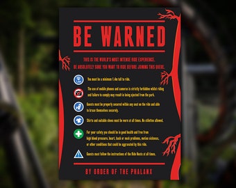 Nemesis Reborn 2024 Inspired Coaster Safety Sign