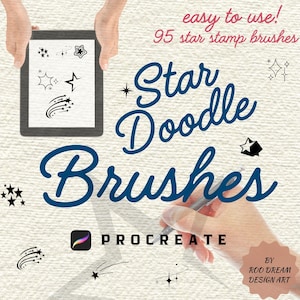 95 Star Procreate Brushes, Sparkle, Galaxy, Shimmer, Glow Stamp Brush Set for iPad Drawing, Star Doodle Brushes, Magical Procreate, Star