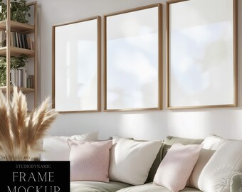 3 Frame Art Display Mockup  - Digital Print Mockup - PSD - ISO - Smart Object