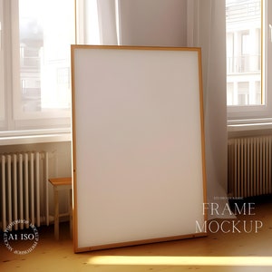Minimal Frame Poster Mockup - Vertical Tall Frame Mockup - ISO - PSD - Smart Object Mockup