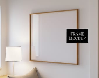 Square Photoshop Frame Art Display Mockup - Square Frame Mockup Template - 12X12 - PSD - Smart object