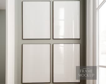 4 Frame Mockup - Art Display - Styled Mockup - Realistic Mockup - PSD - ISO - Smart Object Mockup
