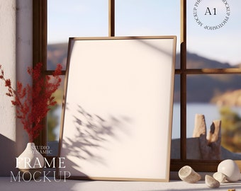 Single Frame Mockup - Tropical Mock Up -  Minimal mockup - Printable Art Mockup - PSD - ISO - Smart Object