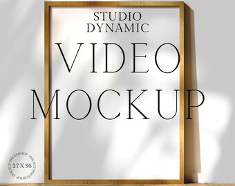 Single Frame Video Mockup - 1 Frame Animated Shadow Overlay  Mockup - PSD - 27X36 - Smart Opject Photoshop Mockup