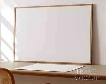 Minimal horisontell rammodell - Naturligt ljus interiörmodell - Konstdisplay - PSD - 36X27 - Smart Object