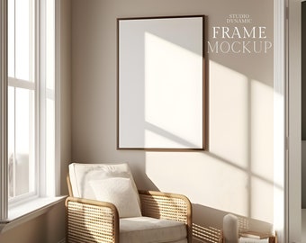 Frame Mockup For Digital Prints - ISO frame  - Natural light Mockup - Minimalist Design Mockup Poster - PSD - Smart Object Mockup