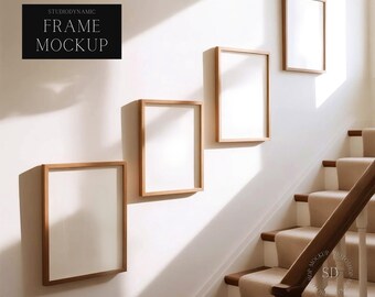 4 Frames Wall Art Mockup - Gallery Frame Set - Minimal Poster Mockup - ISO - PSD - Smart Object Mockup