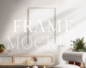1 Frames Minimalist Mockup | Natural Light Mockup | JPEG PSD | Wood Frame Artwork Mockup | interior Mockup Frame | Living Room Mockup |