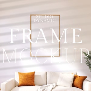 1 Frame Minimalist Mockup | Natural Light Mockup | PSD | Wood Frame Artwork Mockup | interior Mockup Frame | Living Room Mockup |