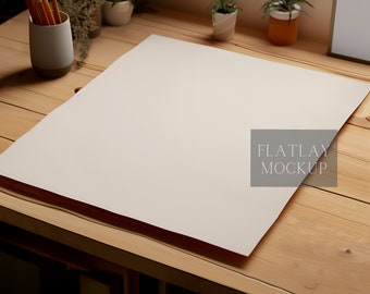 FlatLay Sheet Print Mockup - Natural Light - Digital Mockup Art Display - PSD - 27X36 - Smart Object