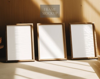 3 Frame Interior Mockup - 5x7 Ratio Frame Interior Poster Mockup  - PSD - ISO - Smart Object Mockup