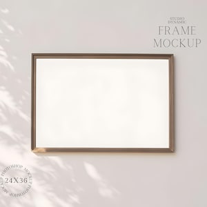 Thin Wooden Horizontal Frame Mockup - Horizontal Poster Mockup -  Digital Frame Mockup - PSD - 3:4 - Digital Download
