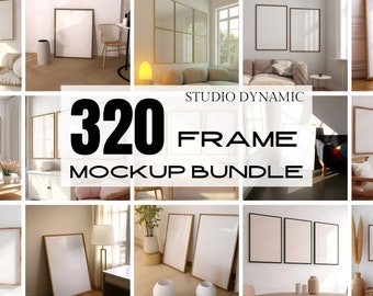 320 Frame Mockup Bundle Set - 1,2,3,4,6,8,10 Frame Wall Frame Mockup - Interior Mockup  - ISO -27X36 - 24X36 - PSD - JPG - Smart Object