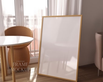 Minimalistic Frame Mockup - Glass Reflection Poster Mockup - PSD - ISO - Smart Object