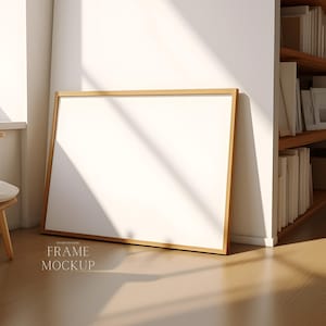 Wooden Horizontal Frame Mockup - Landscape Mockup - Natural Light - PSD - 36X27 - Digital Download