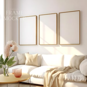 3 Frame Mockup - Living Room Mockup - Gallery Wall Mockup - PSD - ISO - Smart Object