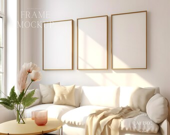 3 Frame Mockup - Living Room Mockup - Gallery Wall Mockup - PSD - ISO - Smart Object