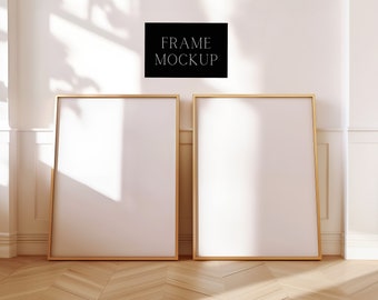 Tall Double Frame Mockup - Minimal Interior Design Digital Print Mockup - PSD - ISO - Smart Object