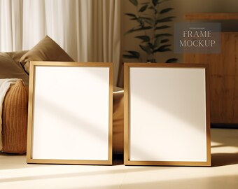 Two Frame Mockup - Minimalistic Interior Mockup - Digital Print Mockup - PSD - 27X36 - Smart Object