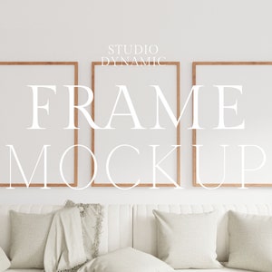 3 Frames Mockup - Drop Shadow Art Print Mockups - Gallery Wall Set Mockup - Minimale Mockups - Natuurlijk licht - PSD