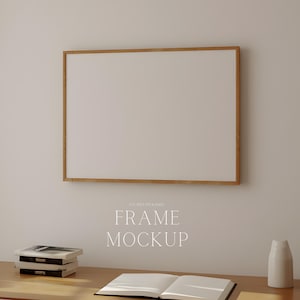 Minimal Horizontal Frame Mockup - Landscape Frame Mockup Frame Poster Art Display -  - PSD - 36X27 - Smart Object