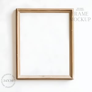 Minimal Vertical Frame Mockup - Wooden Frame Mockup - PSD Mock up - PSD - 27X36 - Smart Object Mockup