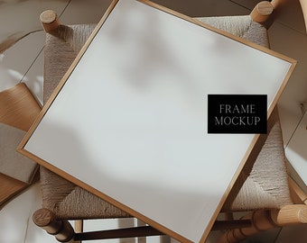 Flatlay Square Frame Mockup  - Realistic Mockup - 12X12 - PSD - Smart Object Mockup