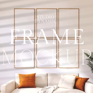 6 Frames Mockup, Art Print Mockups, Gallery Wall Set Mockup, Simple Frame Mock-up, Minimal Mockups, Natural Light,