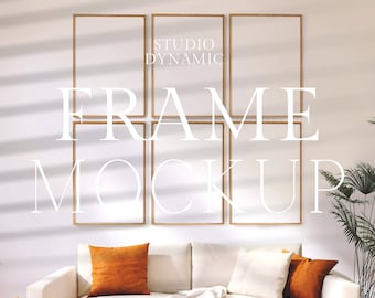 6 Frames Mockup, Art Print Mockups, Gallery Wall Set Mockup, Simple Frame Mock-up, Minimal Mockups, Natural Light,