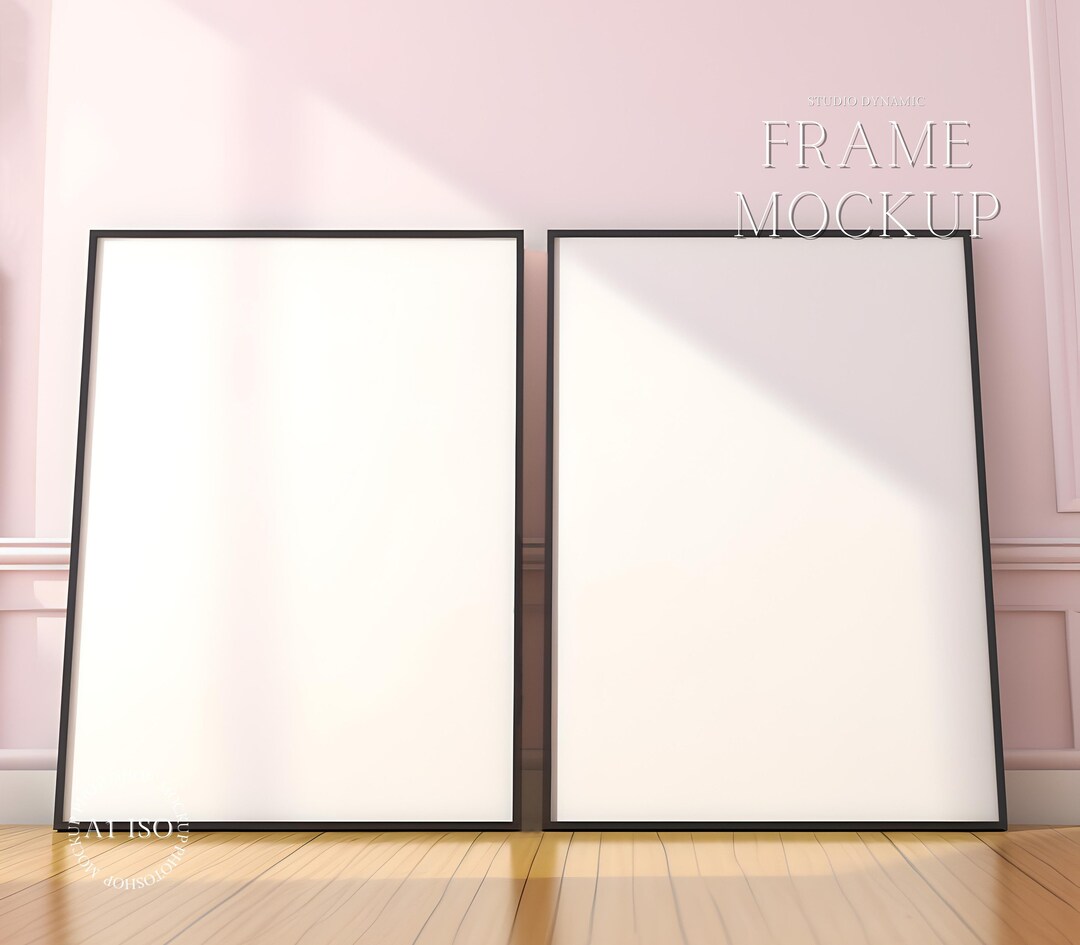 Double Frame Art Display Mockup Black Frame Mockup Hard Etsy
