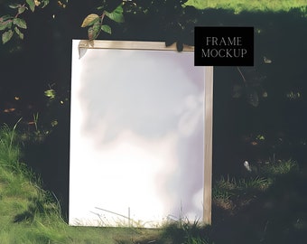 Vertical Nature Scene Single Frame Mockup - Close Up Frame Outside Scene - Art Display - PSD - ISO - Smart Object