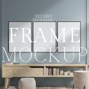 3 Frames Mockup, Art Print Mockups,Drop Shadow, Gallery Wall Set Mockup, Simple Frame Mock-up, Wall Frame Mockup, Interior Home Wall Frames
