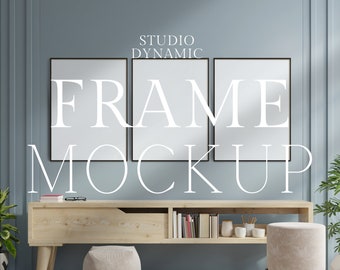 3 Frames Mockup, Art Print Mockups,Drop Shadow, Gallery Wall Set Mockup, Simple Frame Mock-up, Wall Frame Mockup, Interior Home Wall Frames
