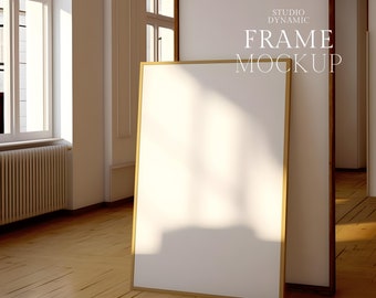 Frame Mockup Minimalistic Interior - Scandinavian Tall Frame Mockup - Huge Frame Mockup - Wood Frame - PSD - 24X36 - Smart Object Mockup