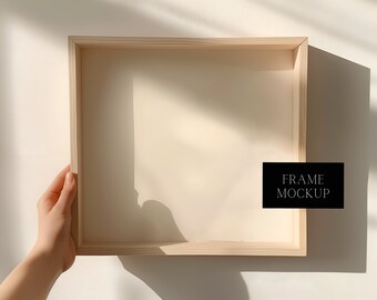 Square Frame Mockup - Frame In Hand -  Wall Art Mockup - In Home Interior - Frame Mockup Square - PSD - 12X12 - Smart Object
