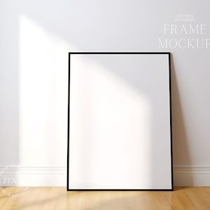 Single Black Frame Mockup - Minimalistic Frame Mockup - Digital frame For Print - PSD - 27X36 - Smart Object