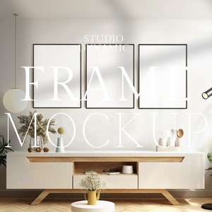 3 Frames Mockup, Natural Light, Art Print Mockups,Drop Shadow,, Simple Frame Mock-up, Minimal Mockups,