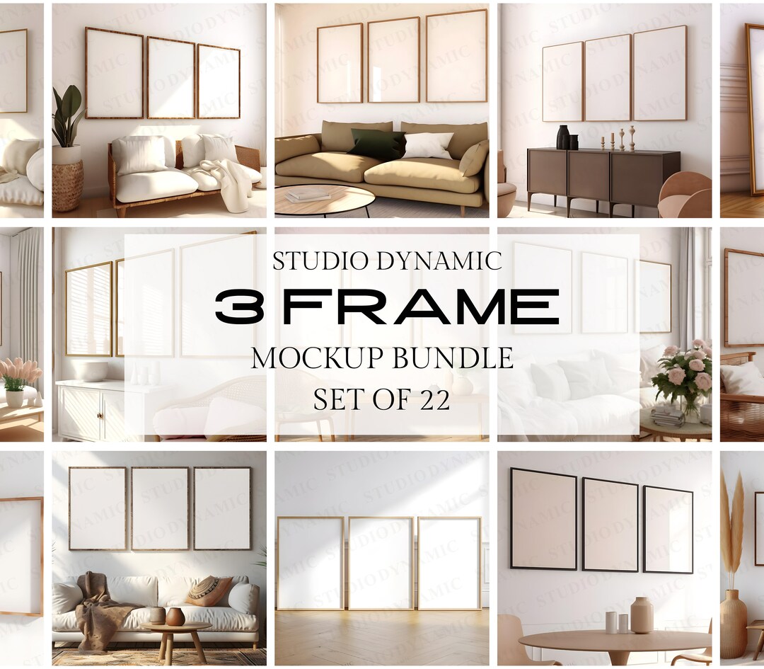 3 Frame Mockup Bundle - Set of 22 - Modern Mockups - Art Display Poster ...