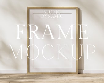 Modern 1 Frame Mockup - Art Print mockup - Sun Light Shadow Mock Up - Wood mock up - Natural Light mockup - PSD