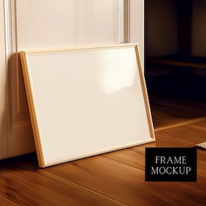White Horizontal Frame Mockup -Frame On Floor - Landscape Mockup - PSD - 36X27 - Digital Download