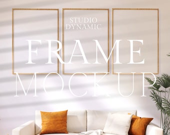 3 Frames Mockup, Art Print Mockups, Gallery Wall Set Mockup, Simple Frame Mock-up, Minimal Mockups, Natural Light