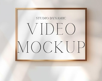 Landscape Frame Video Mockup - Horizontal Frame Animated Shadow Overlay Mockup - PSD - 36X27 - Smart Object Photoshop Mockup
